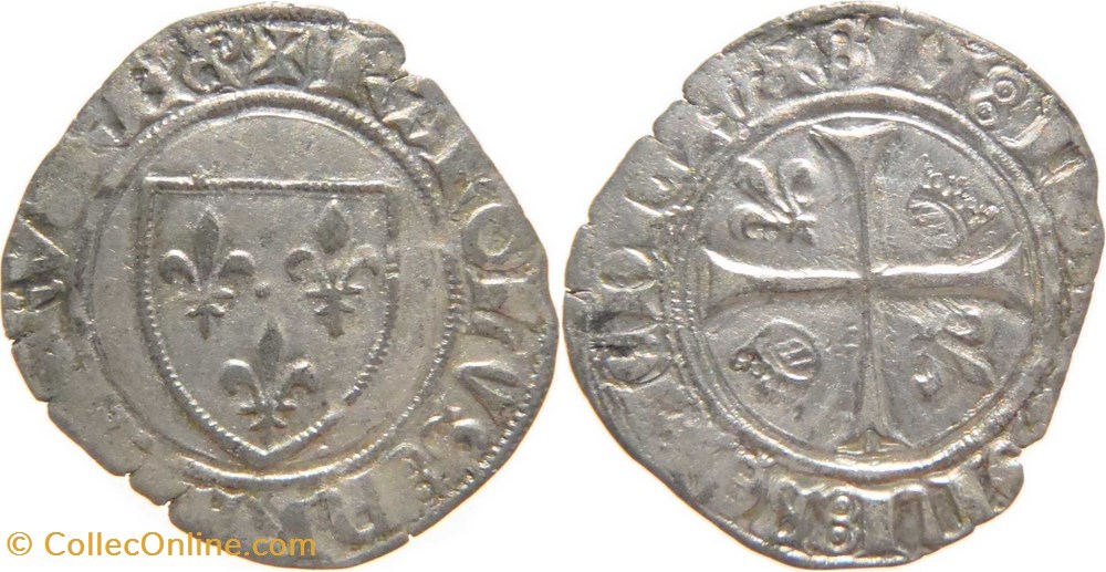 Mâcon 1417-10 à 11 blanc dit "guénar" 5è émission type 1 variété Jean-sans-Peur au nom de Charles VI monnaies europe medievale france feodales macon 1417 10 a 11 blanc dit guenar 5e emission type 1 variete jean sans peur au nom de charles vi