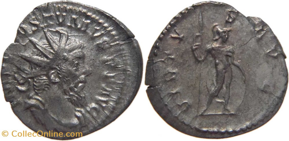 monnaies antiquite av jc romaines republicaines imperiales postume 262 antoninien au revers virtus frappe a treves