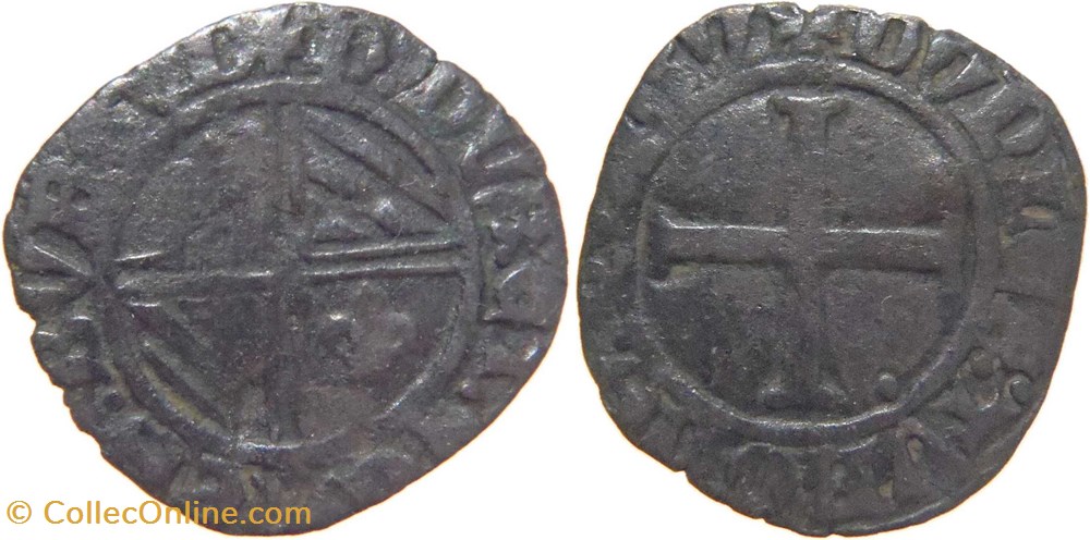 Cuisery 1422-1423 double tournois de type 2 variété au nom de Philippe-le-Bon monnaies france feodales cuisery 1422 1423 double tournois de type 2 variete au nom de philippe le bon