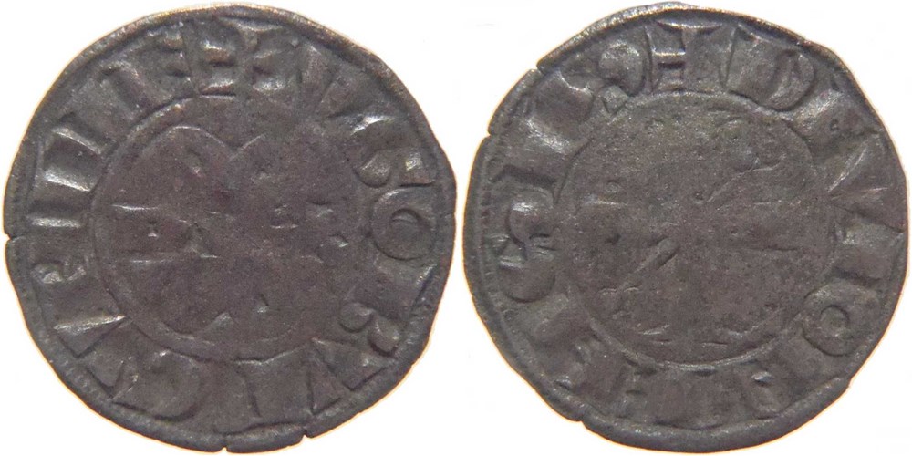 monnaies europe medievale france feodales dijon 1218 1272 denier au nom de hugues iv
