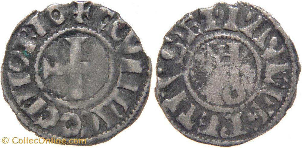 Abbaye de Cluny 1240-1250 denier de type 2b aux O rondes monnaies europe medievale france feodales abbaye de cluny 1240 1250 denier de type 2b aux o rondes