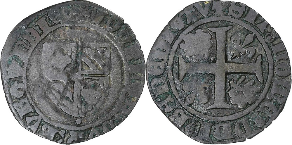 monnaies europe medievale france feodales auxonne 1417 04 grand blanc hybride au nom de jean sans peur