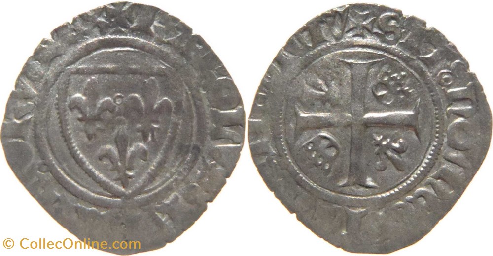monnaies europe medievale france feodales macon 1419 07 blanc dit guenar 7e emission jean sans peur au nom de charles vi