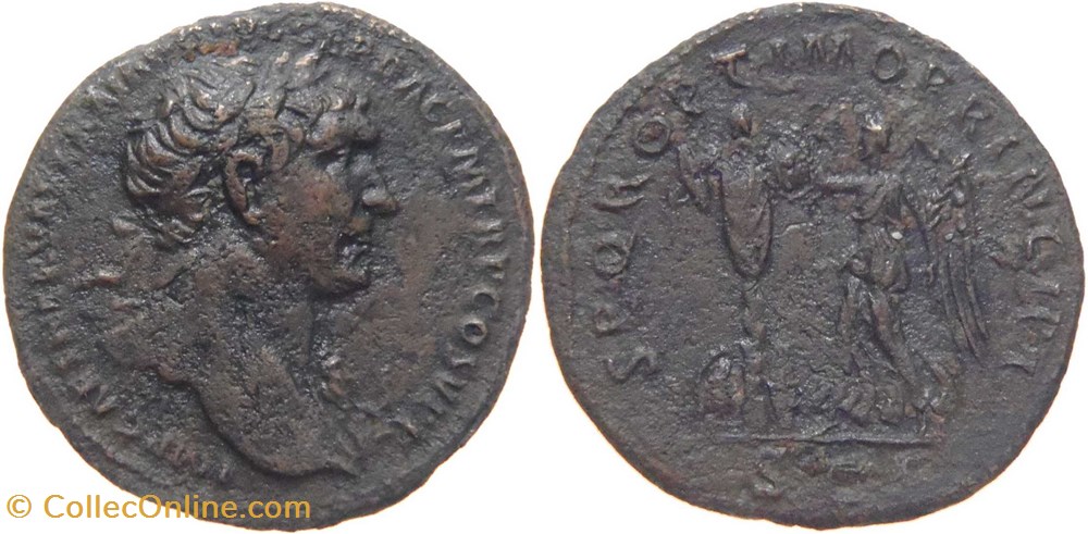 autre romaine 105 Trajan as au revers Victoire et trophée frappé à Rome monnaies antiquite av jc romaines republicaines imperiales autre romaine 105 trajan as au revers victoire et trophee frappe a rome