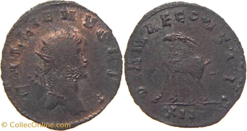 monnaies antiquite av jc romaines republicaines imperiales autre romaine 267 268 gallien antoninien au revers dianae frappe a rome