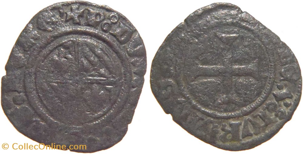Cuisery 1422-1423 double tournois de type 2 variété au nom de Philippe-le-Bon monnaies france feodales cuisery 1422 1423 double tournois de type 2 variete au nom de philippe le bon