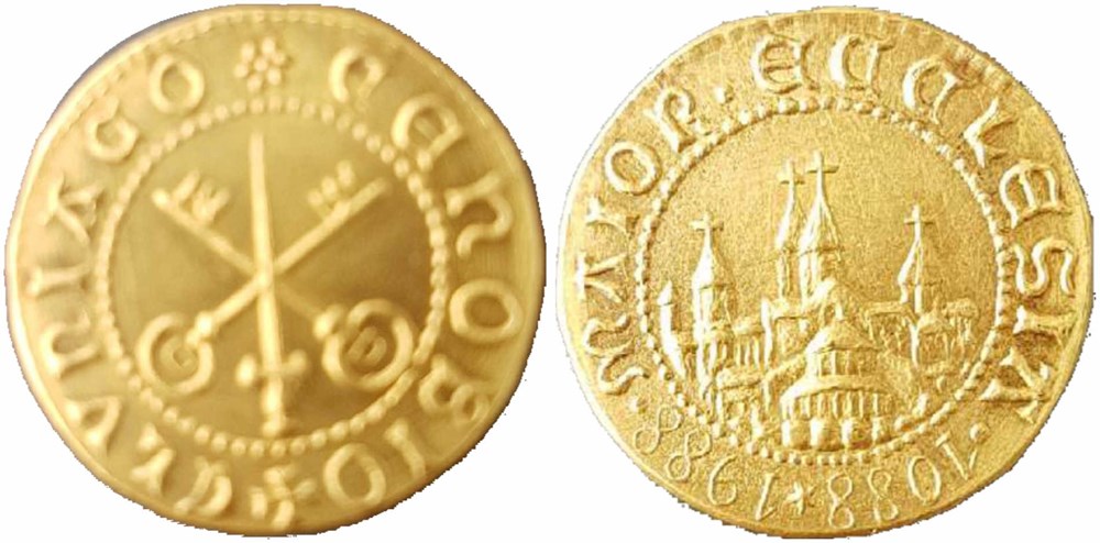 12/- Cluny 1988 jeton monétiforme en or commémoratif du 9è centenaire de Cluny III monnaies paranumismatique jetons poids 12 cluny 1988 jeton monetiforme en or commemoratif du 9e centenaire de cluny iii