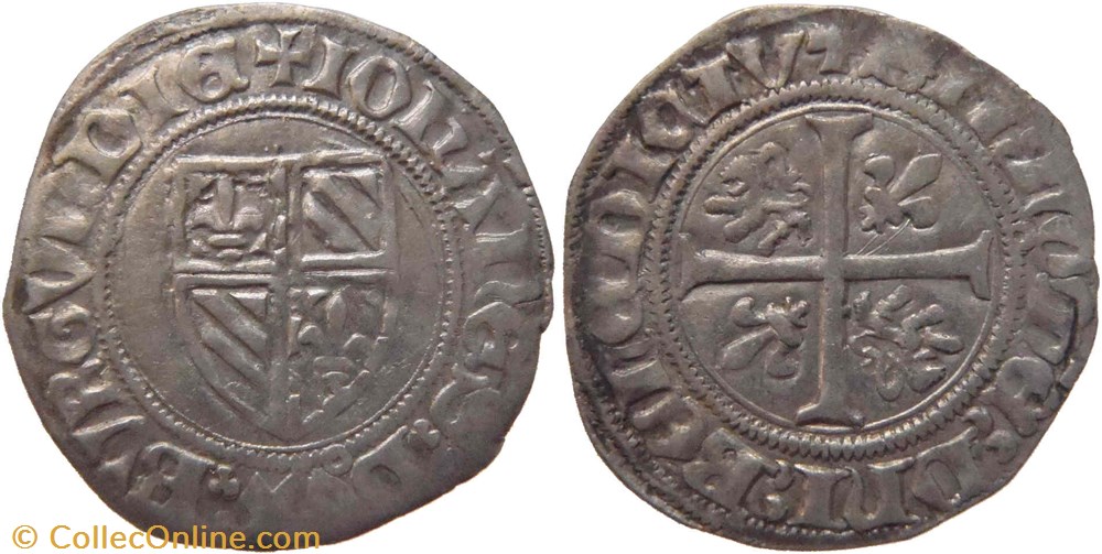 Saint Laurent-lès-Chalon 1412 grand blanc au nom de Jean-sans-Peur monnaies france feodales saint laurent les chalon 1412 grand blanc au nom de jean sans peur