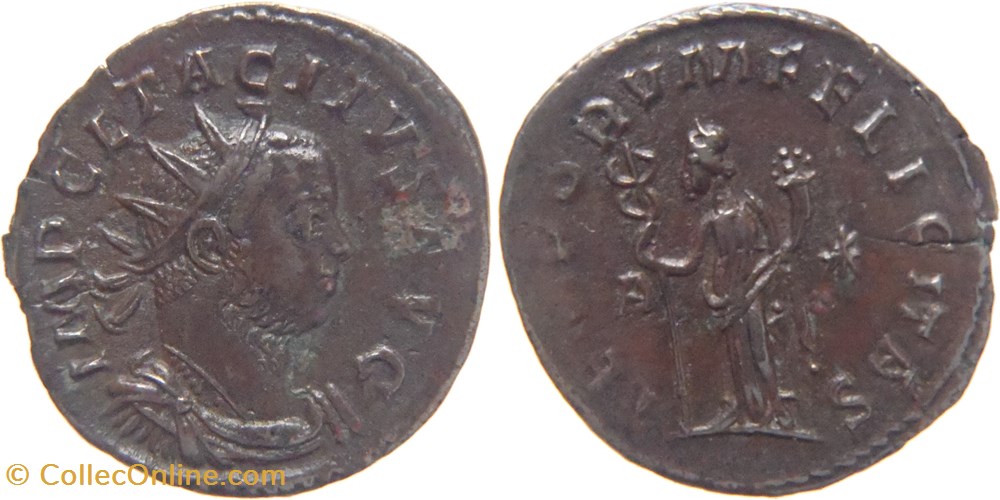 Lyon 276 (mai-juin) Tacite aurélianus au revers Felicitas monnaies antiquite av jc ap romaines republicaines imperiales lyon 276 mai juin tacite aurelianus au revers felicitas