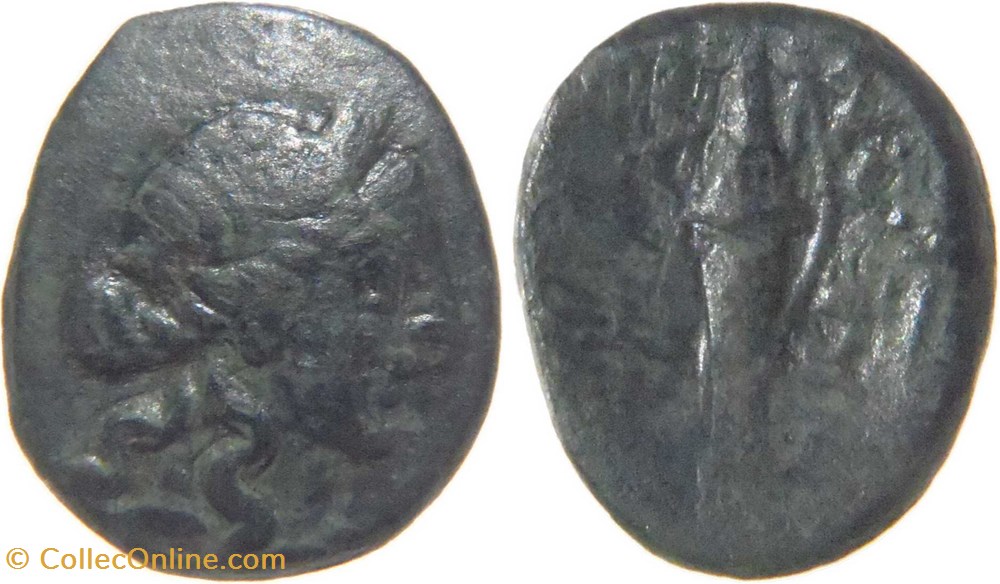 monnaies antiques grecques antiquite grecque macedoine thessalonique 168 a 160 demie unite de bronze