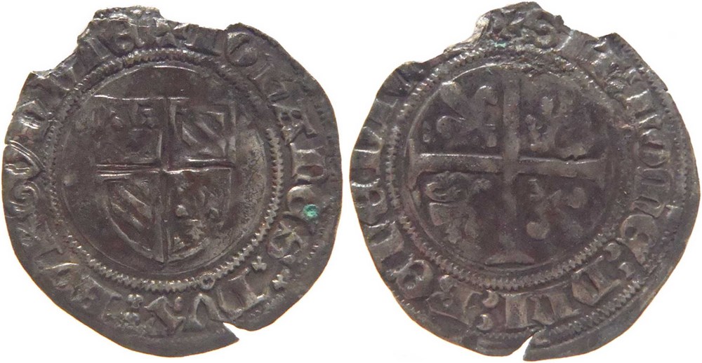 Saint Laurent-lès-Chalon 1412 grand blanc variété au nom de Jean-sans-Peur monnaies europe medievale france feodales saint laurent les chalon 1412 grand blanc variete au nom de jean sans peur