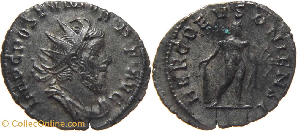 monnaies antiquite av jc romaines republicaines imperiales postume 260 261 antoninien au revers hercule frappe a treves