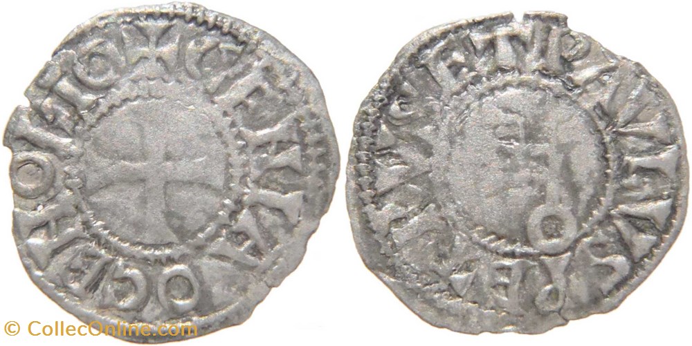 Abbaye de Cluny 1060-1140 denier de type 1b légende d'avers fautée monnaies europe medievale france feodales abbaye de cluny 1060 1140 denier de type 1b legende avers fautee