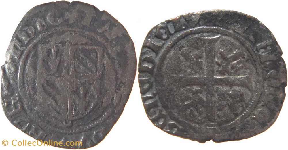 monnaies europe medievale france feodales cuisery 1419 01 grand blanc au croissant sous ecu au nom de jean sans peur