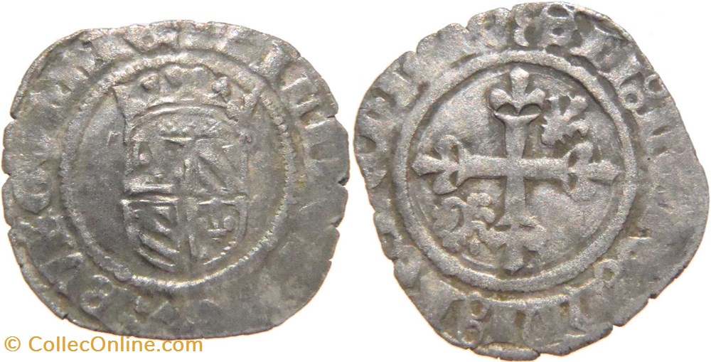 Cuisery 1420-05 à 1421-10 gros à deux "c" superposés initiaux au nom de Philippe-le-Bon monnaies france feodales cuisery 1420 05 a 1421 10 gros a deux c superposes initiaux au nom de philippe le bon