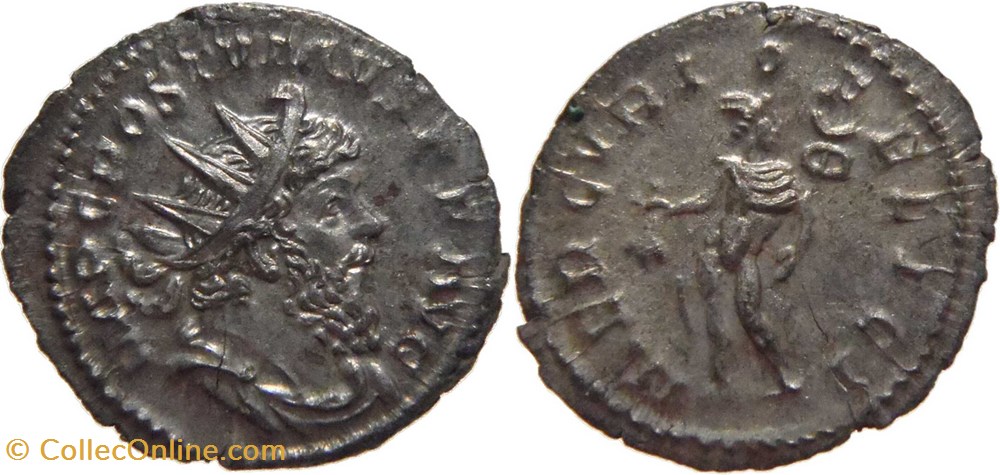 monnaies antiquite av jc romaines republicaines imperiales postume 266 antoninien au revers mercurio frappe a treves