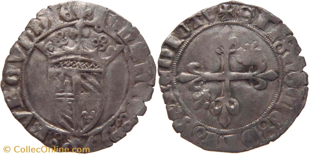 Auxonne 1419-07 à 08 gros variété inédite au nom de Jean-sans-Peur monnaies europe medievale france feodales auxonne 1419 07 a 08 gros variete inedite au nom de jean sans peur
