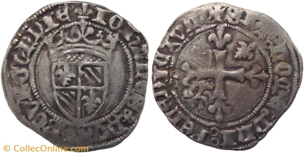 monnaies france feodales saint laurent les chalon 1419 08 a 09 gros variete de legendes inedites au nom de jean sans peur