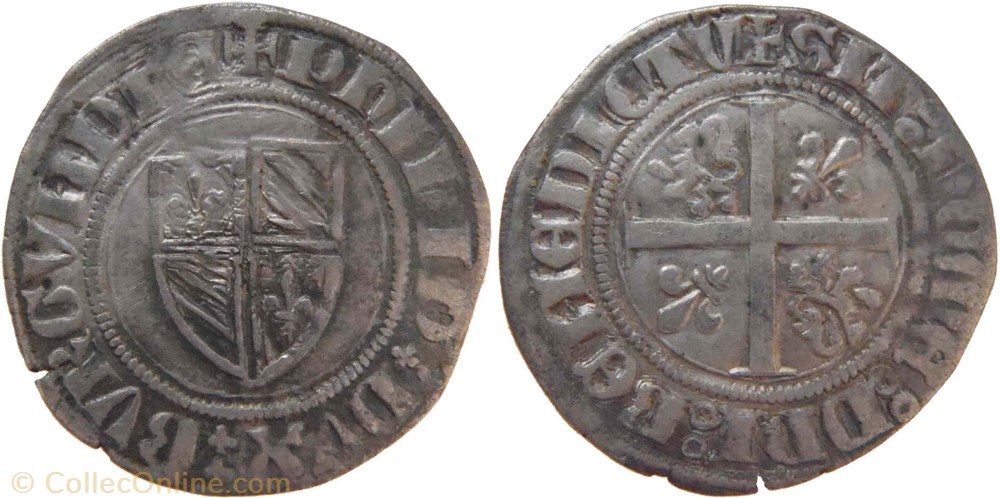 Auxonne 1398-1404 grand blanc type 3 au nom de Philippe-le-Hardi monnaies europe medievale france feodales auxonne 1398 1404 grand blanc type 3 au nom de philippe le hardi