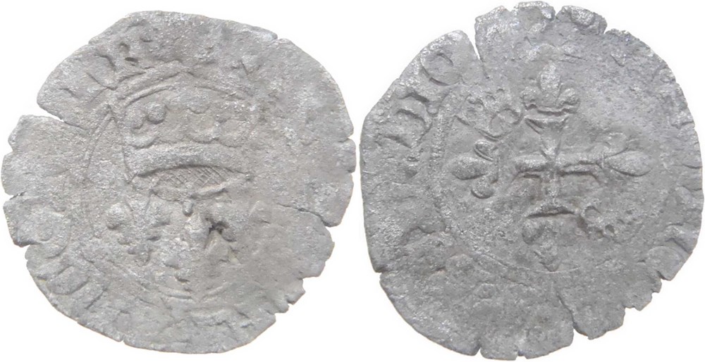 Mâcon 1420-05 gros dit "florette" 6è émission mâconnaise variété fautée au nom de Charles VI monnaies europe medievale france royales macon 1420 05 gros dit florette 6e emission maconnaise variete fautee au nom de charles vi