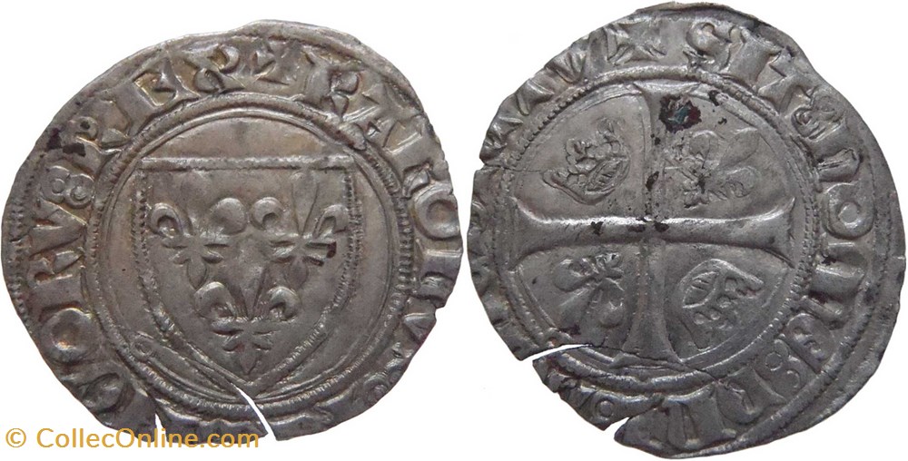 monnaies europe medievale france royales macon 1417 05 a 09 blanc dit guenar 5e emission type 1 au nom de charles vi