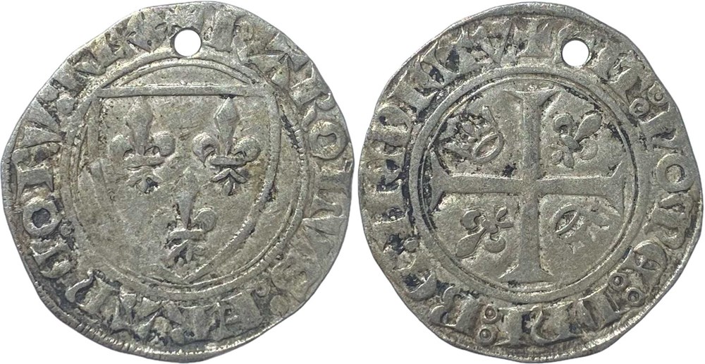 monnaies europe medievale france royales macon 1389 09 a 12 blanc dit guenar 2e emission type 2 au nom de charles vi