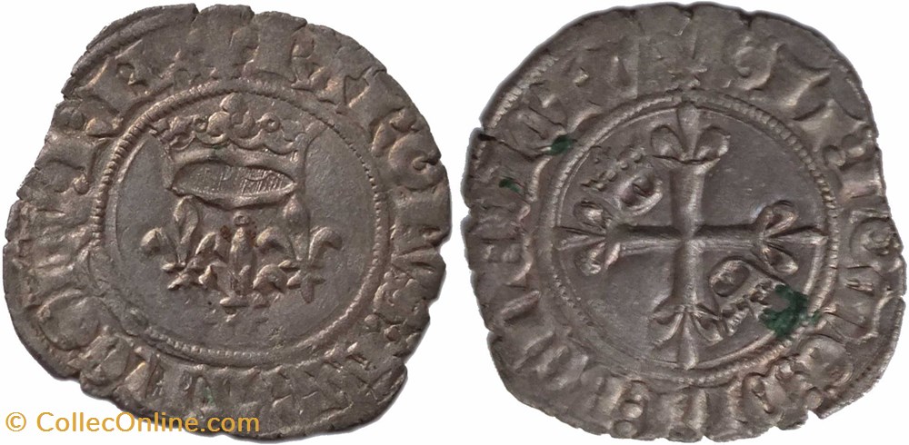 monnaies europe medievale france royales macon 1419 8 fin gros dit florette 5e emission royale au nom de charles vi
