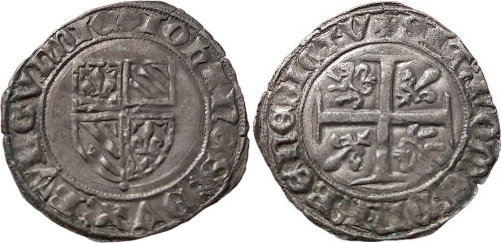 monnaies europe medievale france feodales auxonne 1417 04 grand blanc au nom de jean sans peur