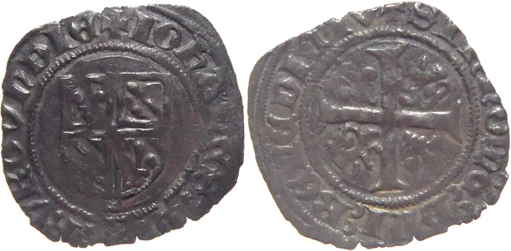 monnaies europe medievale france feodales cuisery 1419 01 grand blanc au croissant sous ecu au nom de jean sans peur