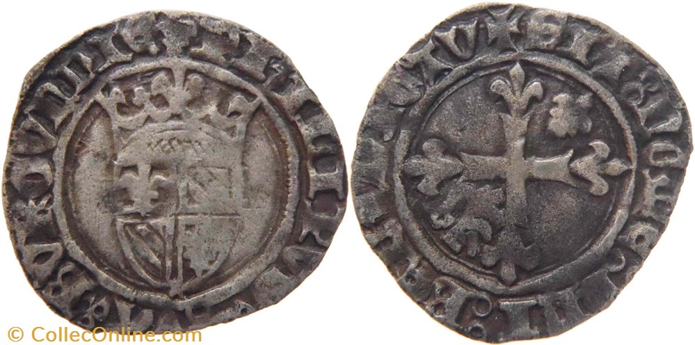 Saint Laurent-lès-Chalon 1419-09 à 10 gros inédit au lis initial et au nom de Philippe-le-Bon monnaies europe medievale france feodales saint laurent les chalon 1419 09 a 10 gros inedit au lis initial et au nom de philippe le bon