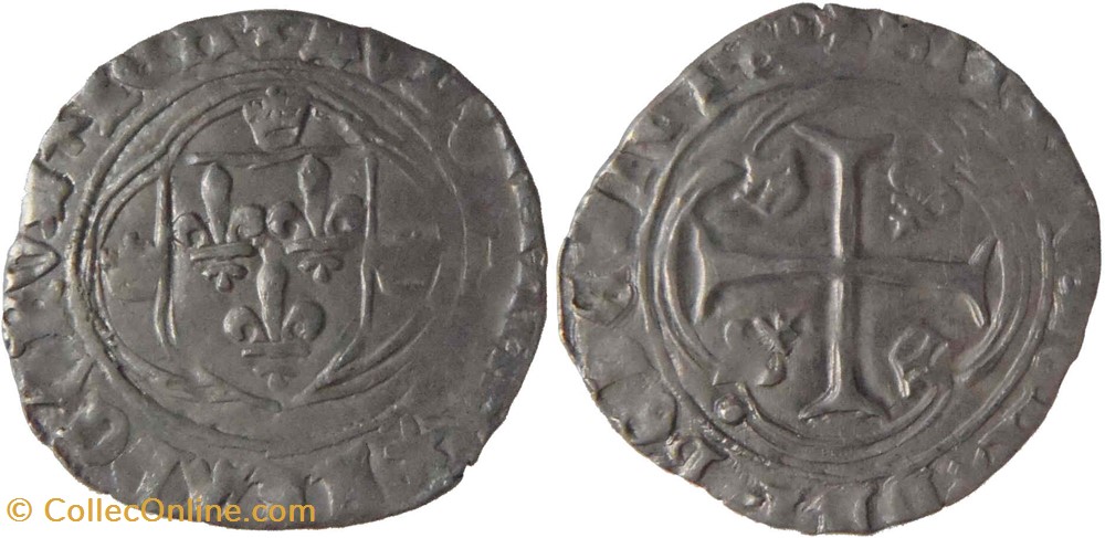 Mâcon ? 1461-1475 blanc aux couronnelles au nom de Louis XI, émission non officielle monnaies europe medievale france royales macon 1461 1475 blanc aux couronnelles au nom de louis xi emission non officielle