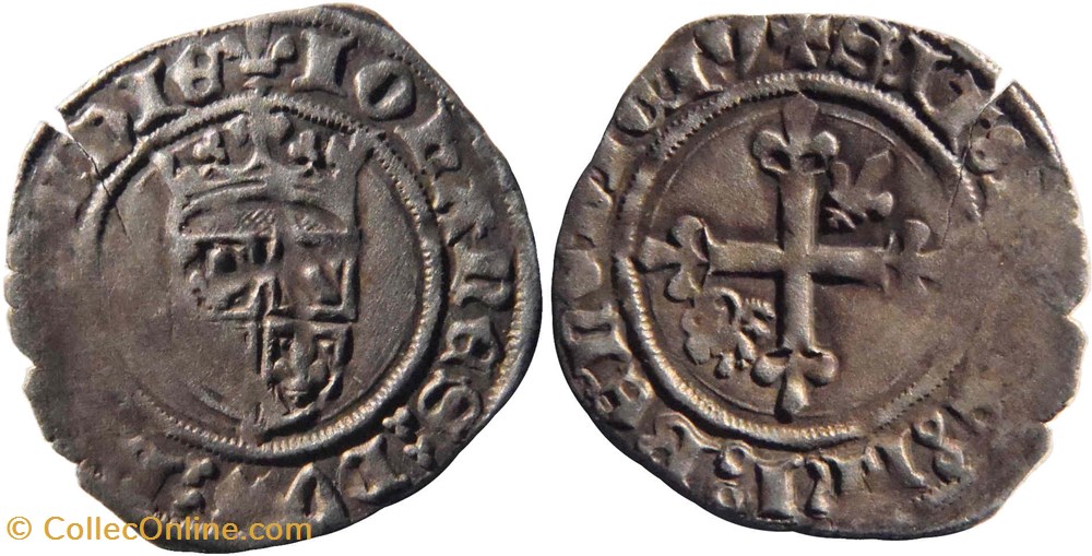 Cuisery 1419-09 gros au lis initial inédit au profit des habitants d'Auxonne monnaies france feodales cuisery 1419 09 gros au lis initial inedit au profit des habitants auxonne