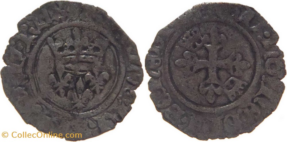 Mâcon 1421 gros dit "florette" 7è émission mâconnaise fautée au nom de Charles VI monnaies europe medievale france royales macon 1421 gros dit florette 7e emission maconnaise fautee au nom de charles vi