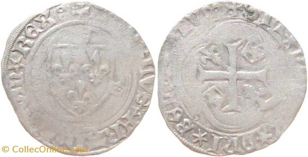 Saint-Pourçain // Mâcon ? 1490 ? douzain hybride au nom de Charles VIII monnaies europe medievale france royales saint pourcain macon 1490 douzain hybride au nom de charles viii