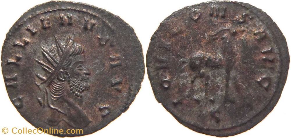 monnaies antiquite av jc romaines republicaines imperiales autre romaine 267 268 gallien antoninien au revers iovi frappe a rome