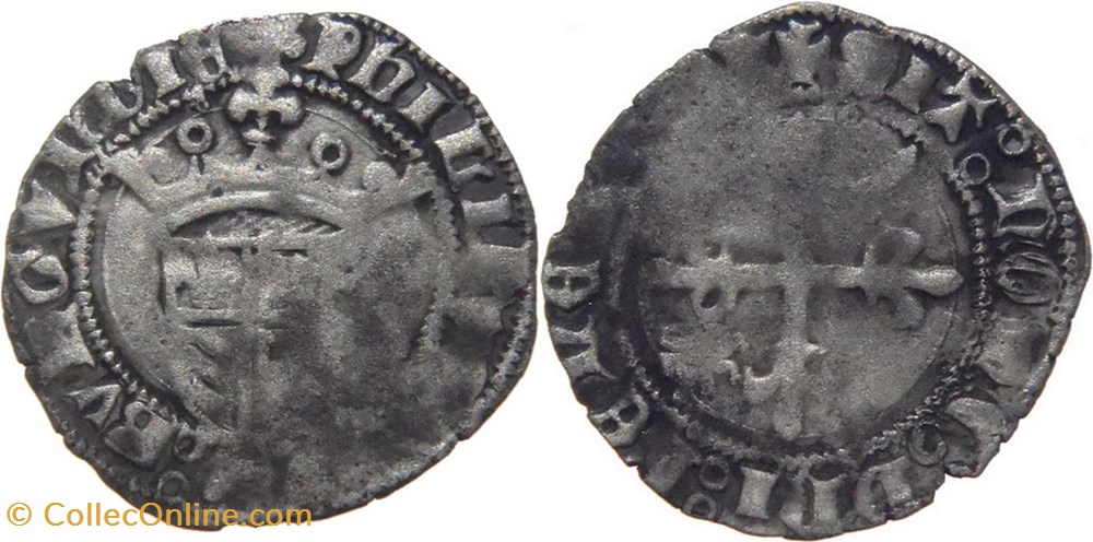 Auxonne 1420 gros au nom de Philippe-le-Bon monnaies europe medievale france feodales auxonne 1420 gros au nom de philippe le bon