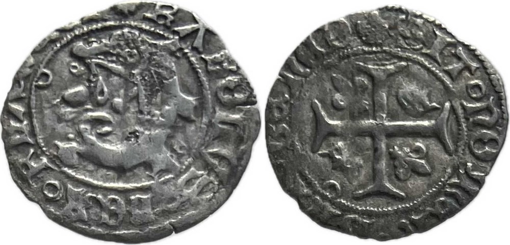 Dijon 1488-10 liard au dauphin du deuxième type au nom de Charles VIII monnaies europe medievale france royales dijon 1488 10 liard au dauphin du deuxieme type au nom de charles viii