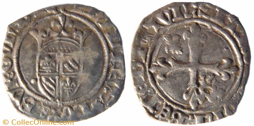 Saint Laurent-lès-Chalon 1420-06 gros variété au profit d'Auxonne au nom de Philippe-le-Bon monnaies europe medievale france feodales saint laurent les chalon 1420 06 gros variete au profit auxonne au nom de philippe le bon