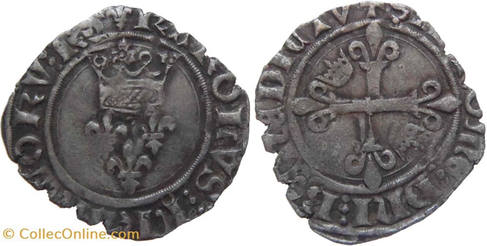 monnaies europe medievale france feodales chalon sur saone 1420 01 a 04 gros dit florette au catonnement inverse au nom de charles vi