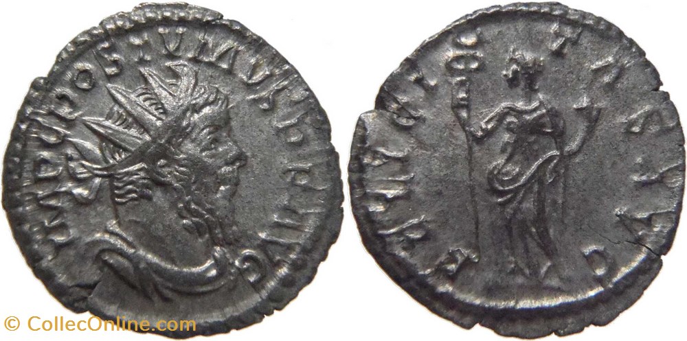 Postume 263-265 antoninien au revers Felicitas frappé à Trèves monnaies antiquite av jc romaines republicaines imperiales postume 263 265 antoninien au revers felicitas frappe a treves