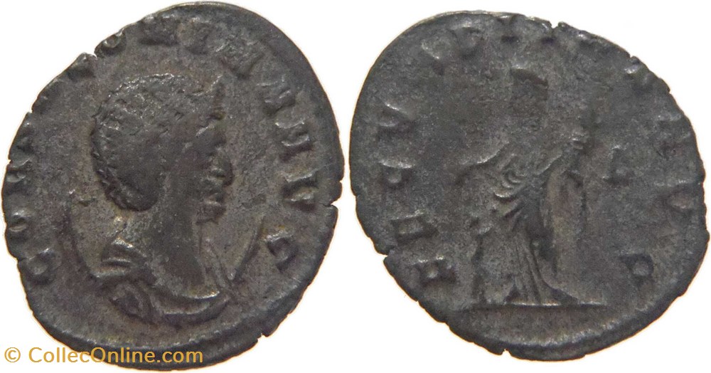 autre romaine 265-266 Salonine antoninien au revers Fecunditas frappé à Rome monnaies antiquite av jc romaines republicaines imperiales autre romaine 265 266 salonine antoninien au revers fecunditas frappe a rome