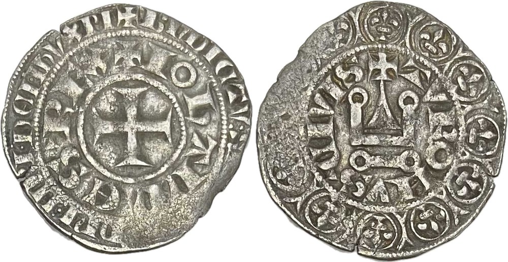 monnaies europe medievale france royales toulouse ou montpellier 1359 gros tournois du languedoc au nom de jean ii le bon
