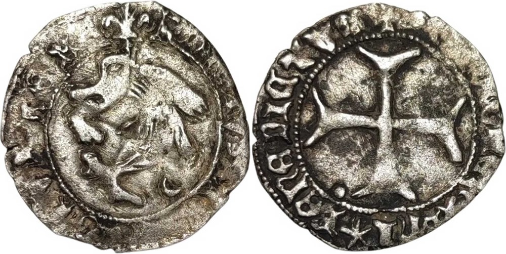 Mâcon ? 1483-09 liard au dauphin 1er type au nom de Charles VIII, émission non officielle monnaies europe medievale france royales macon 1483 09 liard au dauphin 1er type au nom de charles viii emission non officielle