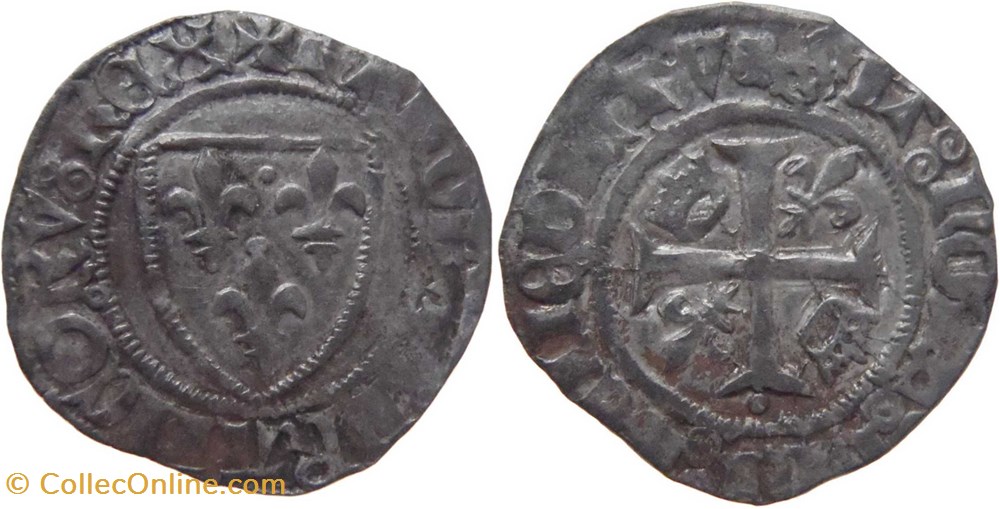 monnaies europe medievale france feodales 7 troyes 05 a 10 1418 blanc guenar 6e em ducale au nom de charles vi