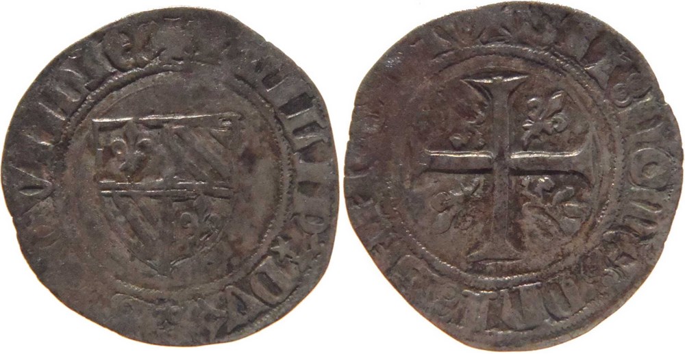 monnaies europe medievale france feodales auxonne 1395 1398 grand blanc type 2 au nom de philippe le hardi