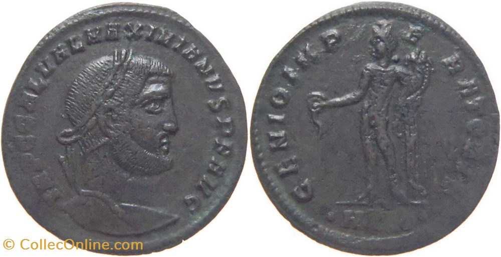 autre romaine 309-310 Galère follis au revers Génie frappé à Héraclée monnaies antiquite av jc romaines republicaines imperiales autre romaine 309 310 galere follis au revers genie frappe a heraclee
