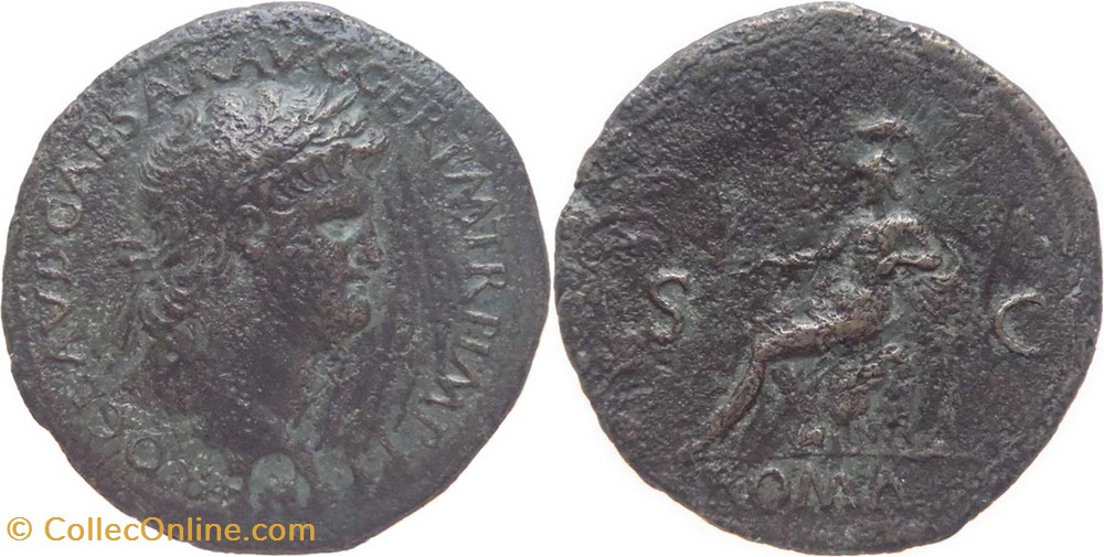 Lyon 65 Néron sesterce au revers Rome nicéphore monnaies antiques romaines imperiales et republicaines lyon 65 neron sesterce au revers rome nicephore