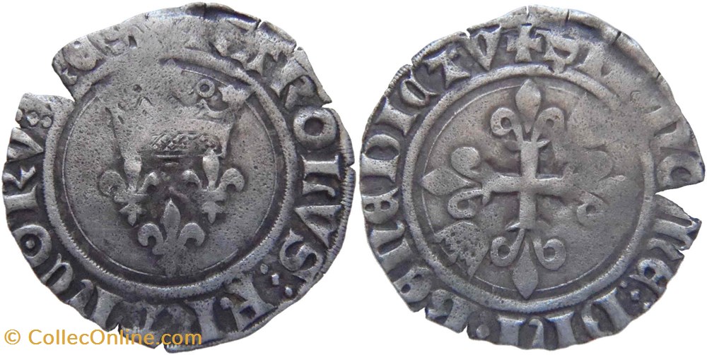 Chalon-sur-Saône 1419-09 à 12 gros dit "florette" au nom de Charles VI monnaies europe medievale france feodales chalon sur saone 1419 09 a 12 gros dit florette au nom de charles vi
