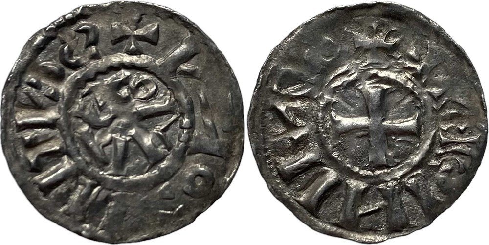 6/- Scodingue (comté de) Salins-les-Bains ou Lons-le-Saunier denier anonyme ex 1 monnaies europe medievale france feodales 6 scodingue comte de salins les bains ou lons le saunier denier anonyme ex 1