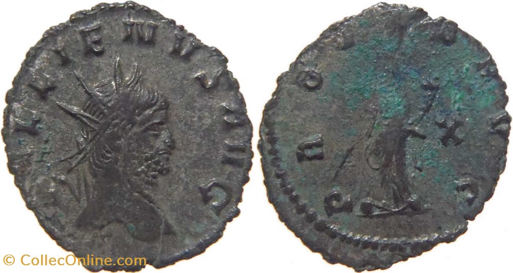 monnaies antiquite av jc romaines republicaines imperiales autre romaine 266 267 gallien antoninien au revers provid frappe a rome